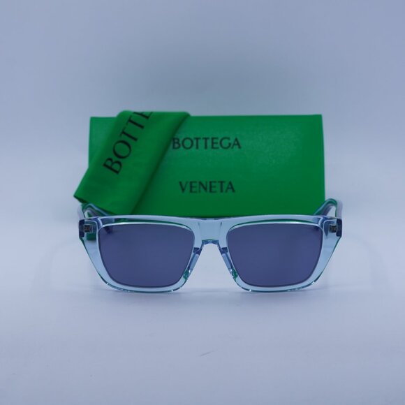 Bottega Veneta BV1291S 003 Rectangle Sunglasses - Transparent Blue/Blue main image 9